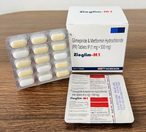 Glimepiride-1mg Metformin Hydrochloride-500mg Tablet