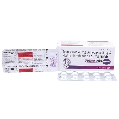 Telmisartan 40mg Amlodipine 5mg & Hydrochlrothiazide 12.5 5mg Tablet
