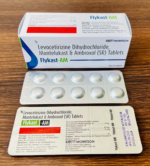 Levocetirizine Dihydrochloride, Montelukast & Ambroxol (SR) Tablets