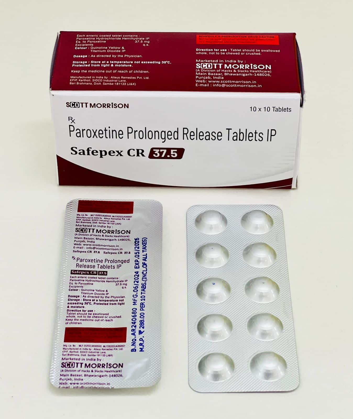 Paroxetine HCL CR 37.5mg Tablet